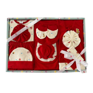 Red 14 Pieces Half Sleeves New Born Baby Gift Set(0-3 months)