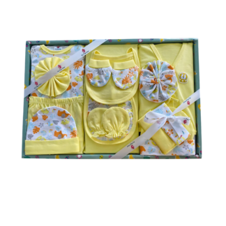 Yellow 14 Pieces New Born Baby Gift Set -Half (0-3 months)